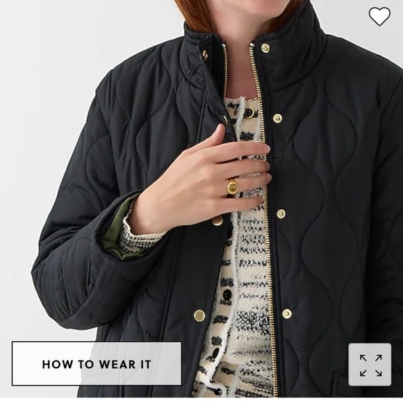 J Crew New quilted cocoon puffer coat BK668 - Picture 2 of 5